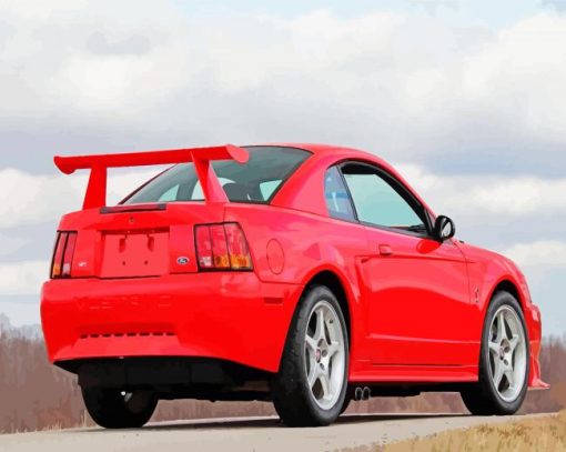 2000 Red Ford Mustang Car Diamond Paintings