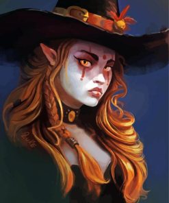 Aesthetic Red Witch Diamond Paintings