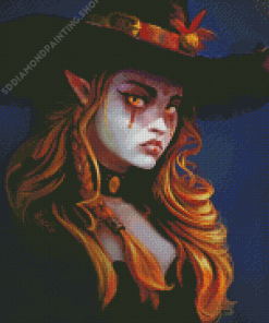 Aesthetic Red Witch Diamond Paintings