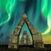 Arctic Henge With Green Aurora Light Diamond Paintings