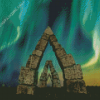 Arctic Henge With Green Aurora Light Diamond Paintings