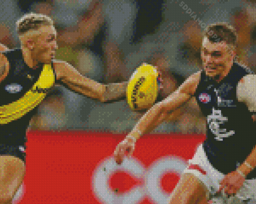 Australian Football League Players With Rugby Ball Diamond Paintings