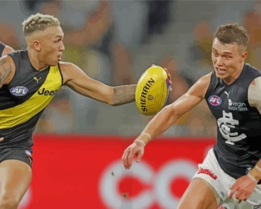 Australian Football League Players With Rugby Ball Diamond Paintings