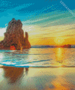 Baja California Coast At Sunset Diamond Paintings