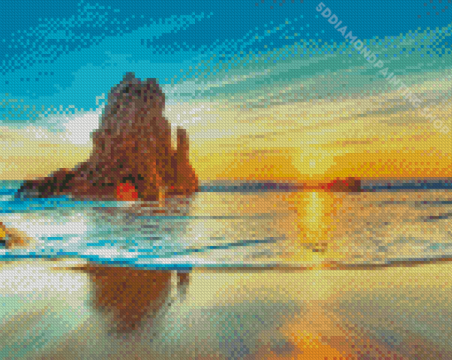 Baja California Coast At Sunset Diamond Paintings