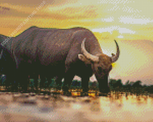 Bull With Horns Diamond Painting