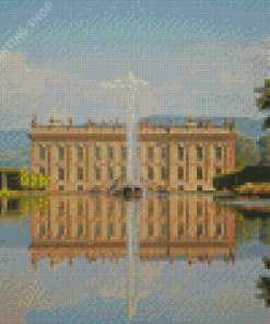 Chatsworth House Water Reflection Diamond Paintings