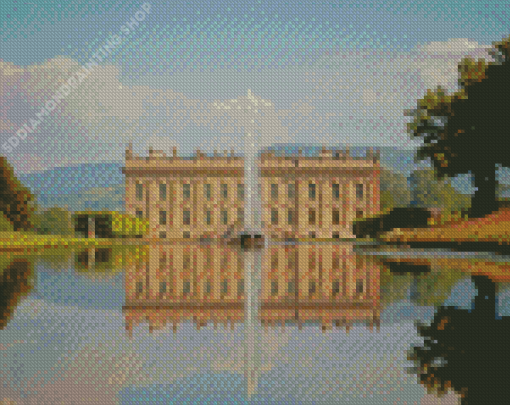 Chatsworth House Water Reflection Diamond Paintings