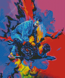 Colorful Jiu Jitsu Sport Art Diamond Painting