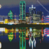 Dallas Skyline By Night Diamond Paintings