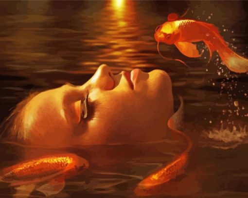 Fantasy Lady And Goldfish Diamond Paintings