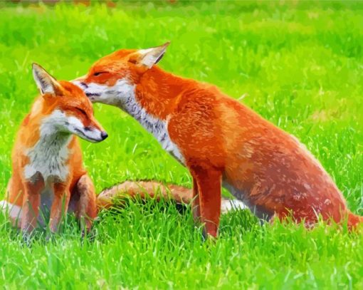 Fox Family Couple Diamond Paintings