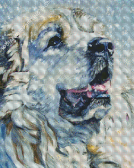 Great Pyrenees Dog Face Diamond Paintings