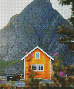 House And Mountain Diamond Paintings