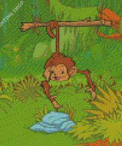 Jungle Monkey Cartoon Diamond Paintings