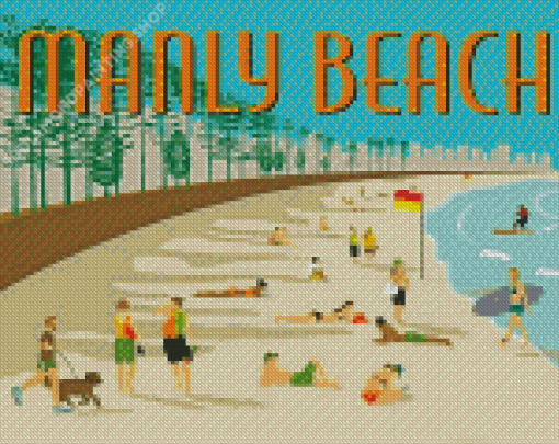 Manly Beach Poster Diamond Paintings