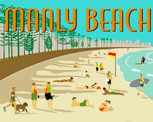 Manly Beach Poster Diamond Paintings