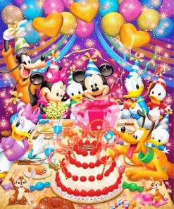 Minnie Mouse Birthday Celebration Diamond Paintings