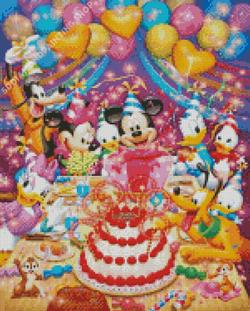 Minnie Mouse Birthday Celebration Diamond Paintings