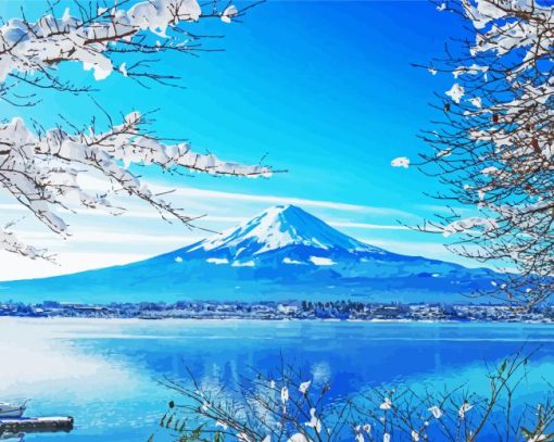 Mt Fuji Japanese Winter Diamond Paintings