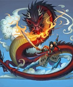 Mulan And Mushu Dragon Diamond Paintings