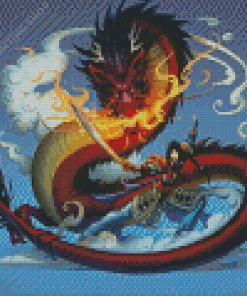 Mulan And Mushu Dragon Diamond Paintings