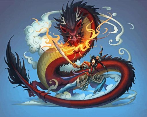 Mulan And Mushu Dragon Diamond Paintings