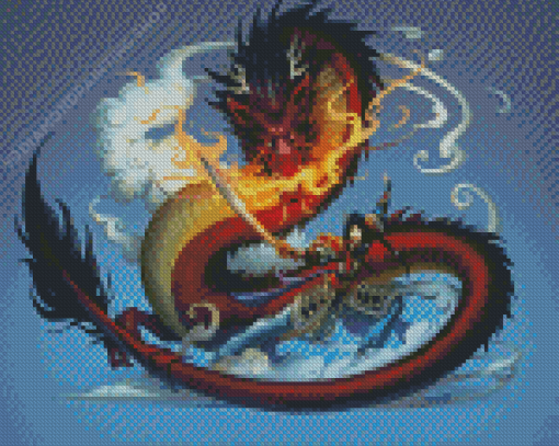 Mulan And Mushu Dragon Diamond Paintings