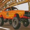 Orange Dodge Charger General Lee Diamond Paintings