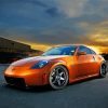 Orange Nissan 350z Car Diamond Paintings