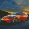 Orange Nissan 350z Car Diamond Paintings