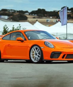 Orange Porsche 911 Diamond Paintings