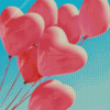 Pink Heart Balloons Diamond Paintings