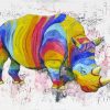 Rainbow Rhino Diamond Paintings