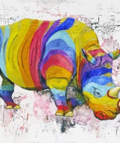 Rainbow Rhino Diamond Paintings