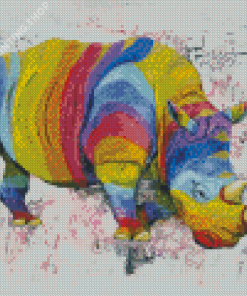 Rainbow Rhino Diamond Paintings