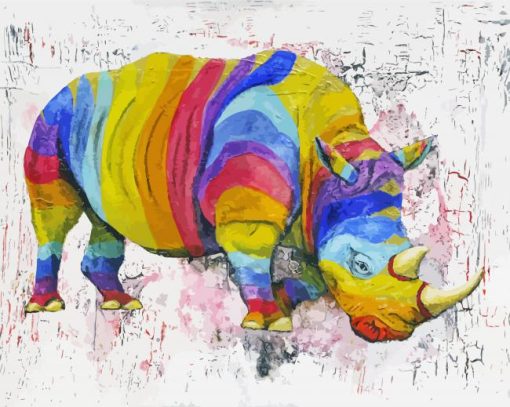 Rainbow Rhino Diamond Paintings