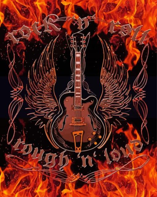 Rock N Roll Glaming Guitar Diamond Paintings