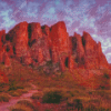 Superstition Mountains At Sunset Diamond Paintings