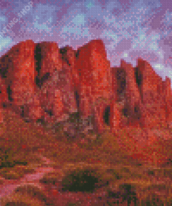 Superstition Mountains At Sunset Diamond Paintings