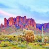 Superstition Mountains Sunset Diamond Paintings