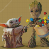 The Baby Groot And Baby Yoda Diamond Paintings