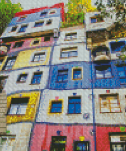 The View Of Hundertwasser House In Vienna Austria Diamond Paintings