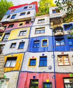 The View Of Hundertwasser House In Vienna Austria Diamond Paintings