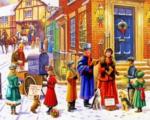 Victorian London At Christmas Diamond Paintings