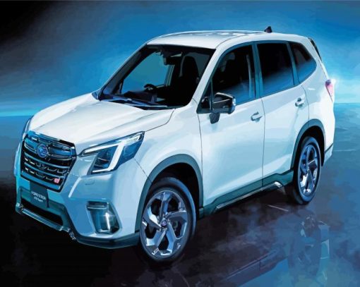 White Subaru Forester Diamond Paintings