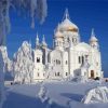 White Church In Winter Diamond Paintings