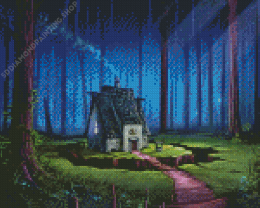 Wizards Cottage In Forest Diamond Paintings