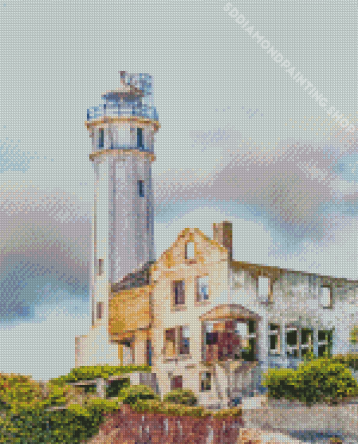 Abandoned Lighthouse In Alcatraz Island Diamond Paintings