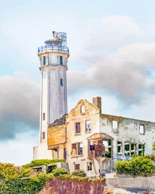 Abandoned Lighthouse In Alcatraz Island Diamond Paintings